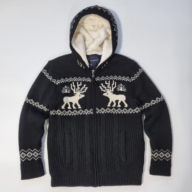 에스크 니트 후드집업