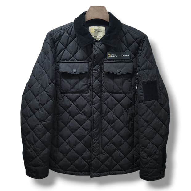 [M] 내셔널지오그래픽 블랙 누빔 유틸리티 자켓