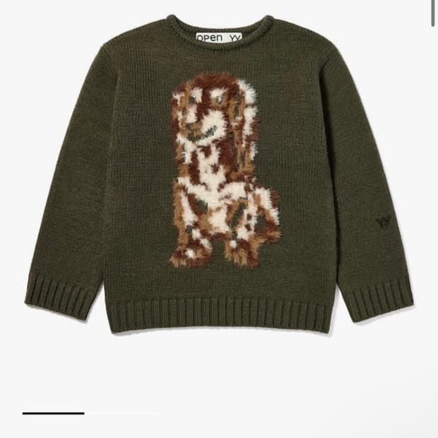 구해요) 오픈와이와이 샤기 도그 자카드 스웨트 M