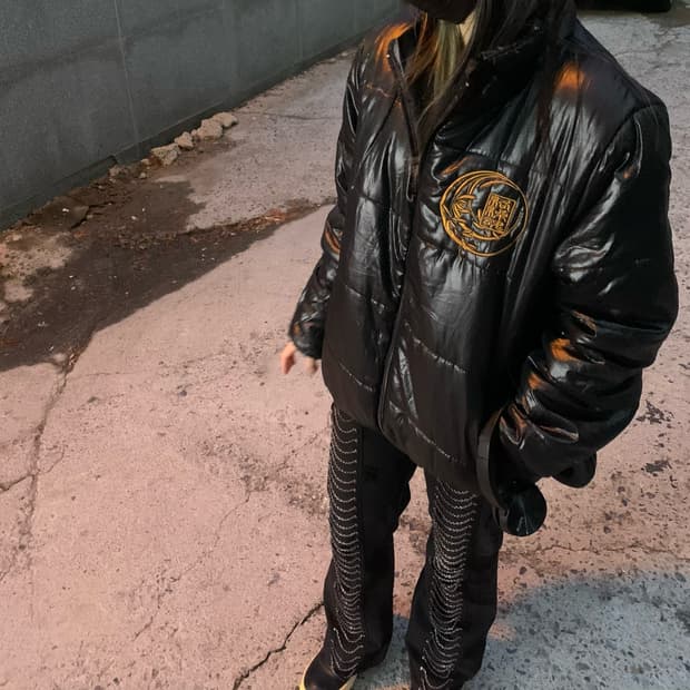 카라쿠리 타마시 오리엔탈 용 자수 패딩