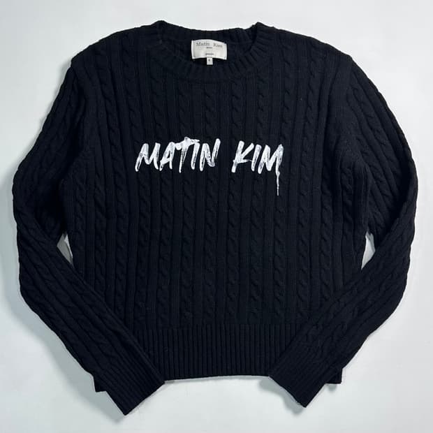 마뗑킴 블랙 로고 니트  