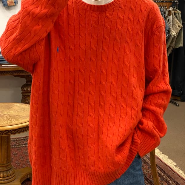 폴로 랄프 로렌 앙고라 케이블 니트