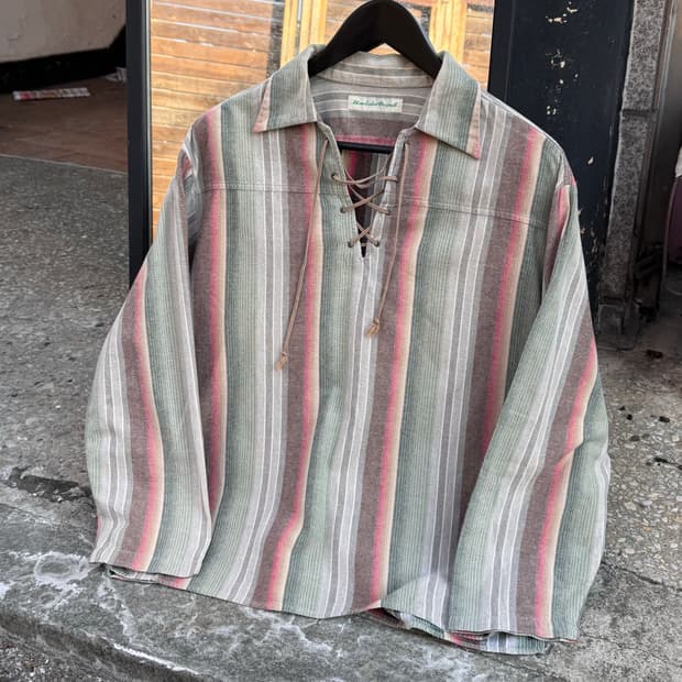 Rhino Ladies Original 에스닉 히피 헨리넥 셔츠 