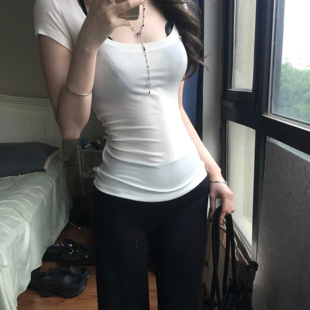 하이웨스트 그레이시 다크 데님 스트레이트 부츠컷 팬츠 S