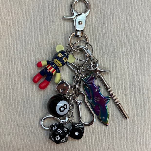 레인보우 피쉬 멀티 참 키링