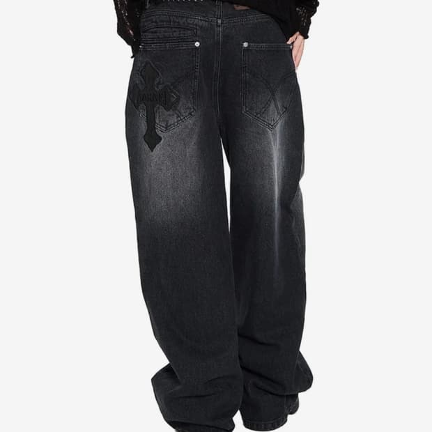 아캄 cros2 데님팬츠 흑청