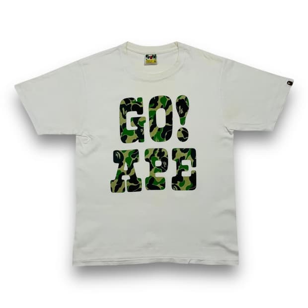 베이프 Go ! Ape 카모 화이트 반팔 티셔츠