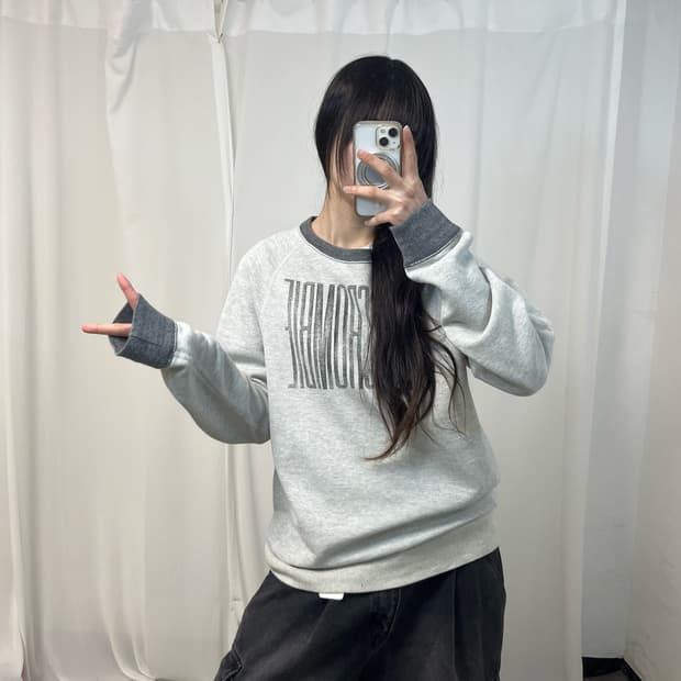 Abercrombie grey ringer sweatshirt