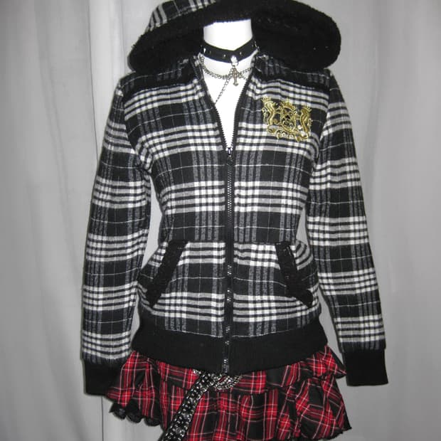 Lizlisa doll리즈리사돌 체크 갸루 봄버자켓