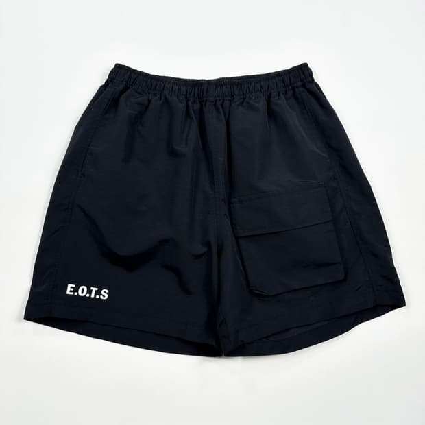 VTG 빈티지 블랙 박시 우븐 반바지 팬츠 (M)