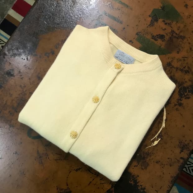 VTG 빈티지 아이보리 캐시미어 풀버튼 가디건 여성 66 