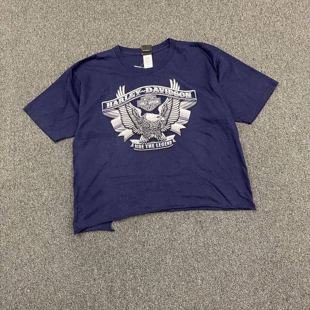 XL)할리데이비슨 빈티지 독수리 프린팅 네이비 반팔