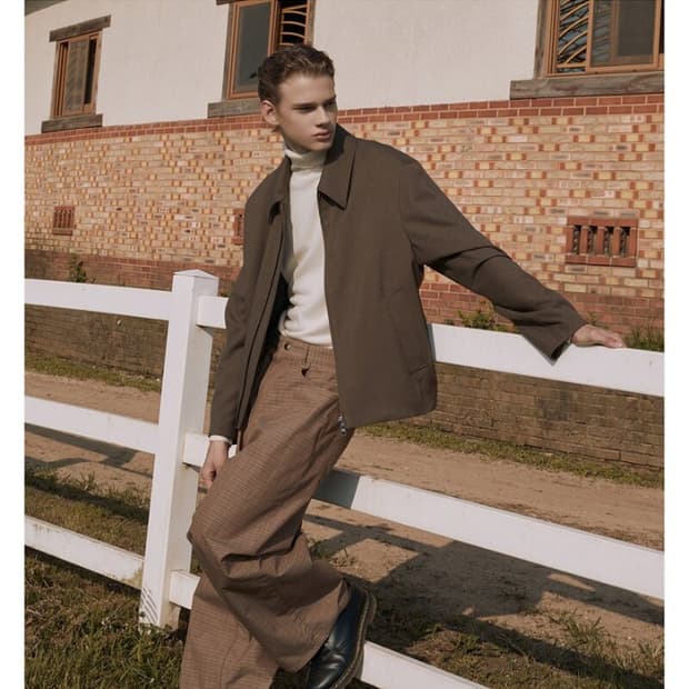 세미오버 트윌 미니멀 크롭 점퍼