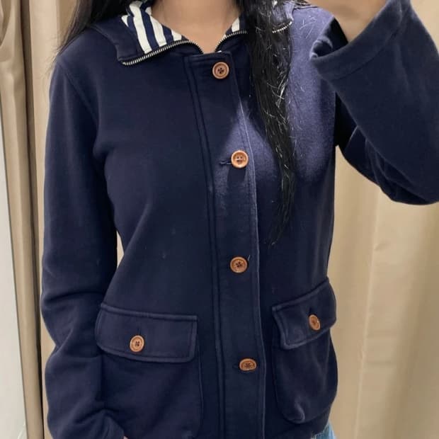 뷰티앤유스 유나이티드 애로우즈 네이비 스웻 후드 자켓 R2717