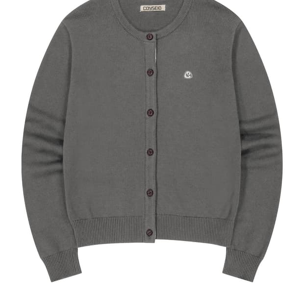 코이세이오 플라워 플래킷 가디건 그레이