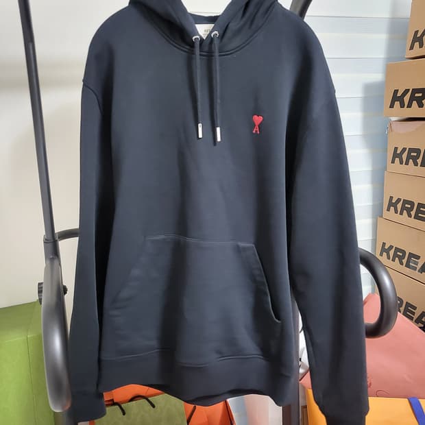 24SS 아미 스몰 하트 로고 후드티 XL