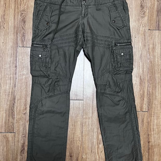 빈티지 카키 카고 팬츠