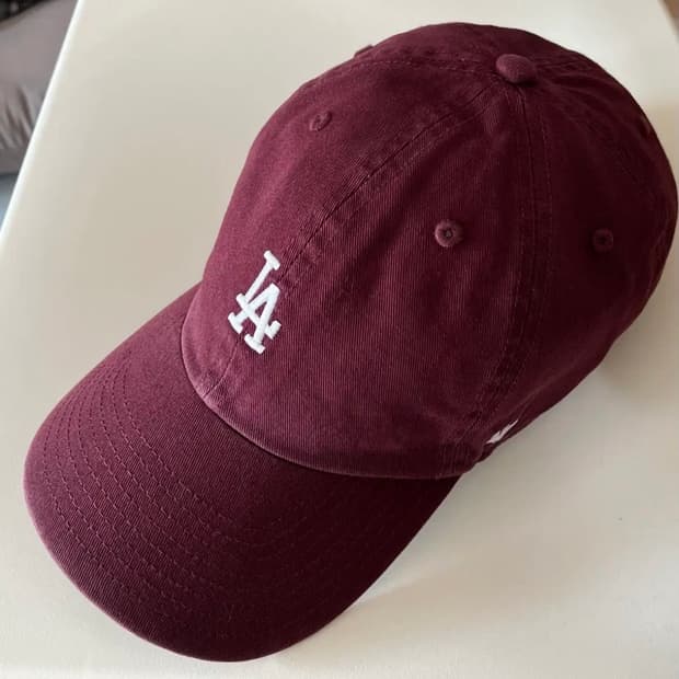 47브랜드 MLB 클린업 LA 볼캡 모자 버건디