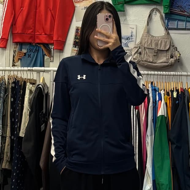 언더아머 사이드라인 네이비 트랙탑 져지 S