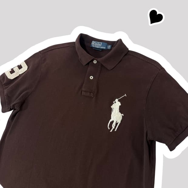 희소템 폴로 랄프로렌 빅포니 초코브라운 반팔카라티