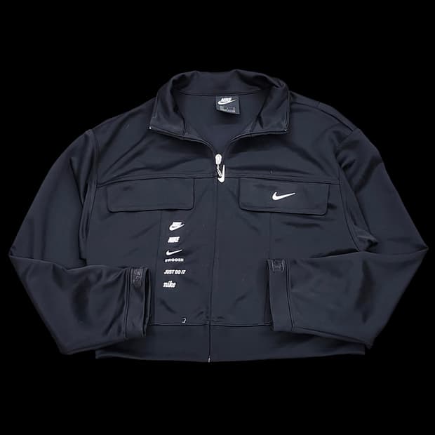 나이키 스우시 멀티로고 크롭 집업 트랙 자켓