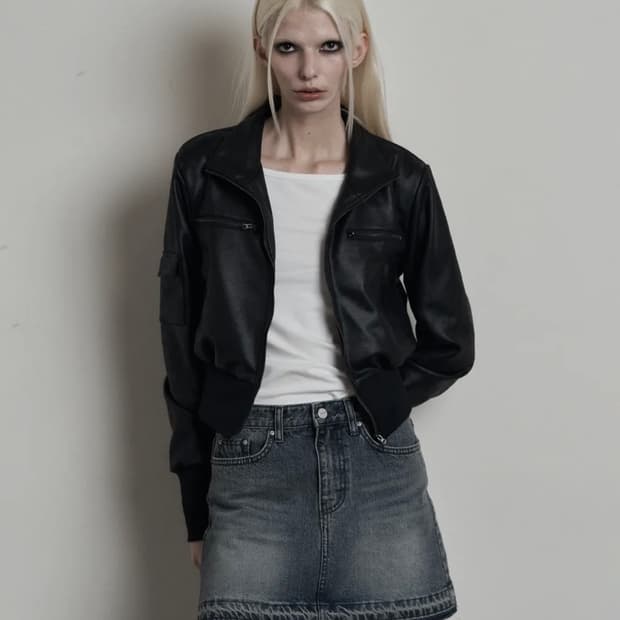 어니브 빈티지 스웨이드 투웨이 자켓 블랙