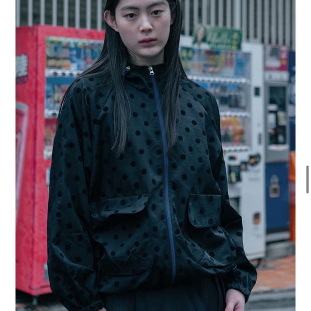 오헤시오 도트 후드 점퍼