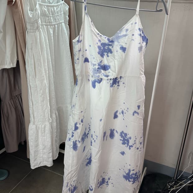 나염 화이트원피스