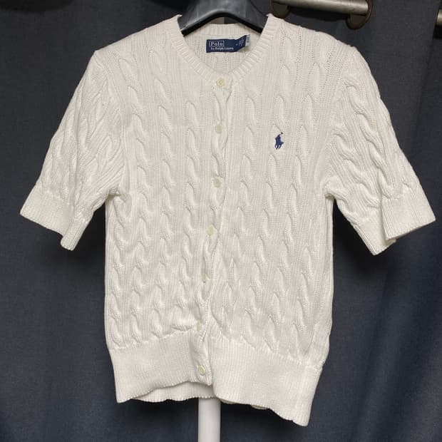 폴로 랄프로렌 케이블 니트 숏 가디건 M