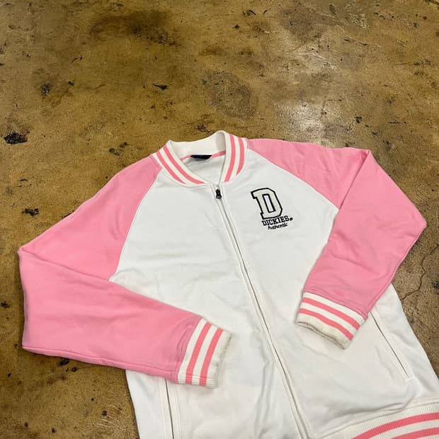 디키즈 핑크 바시티 코튼 면 집업 