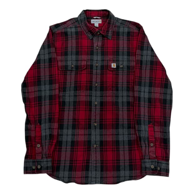 칼하트 플란넬 체크 셔츠 남방 레드 L