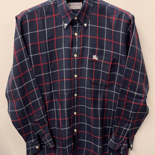 버버리 체크 셔츠 L