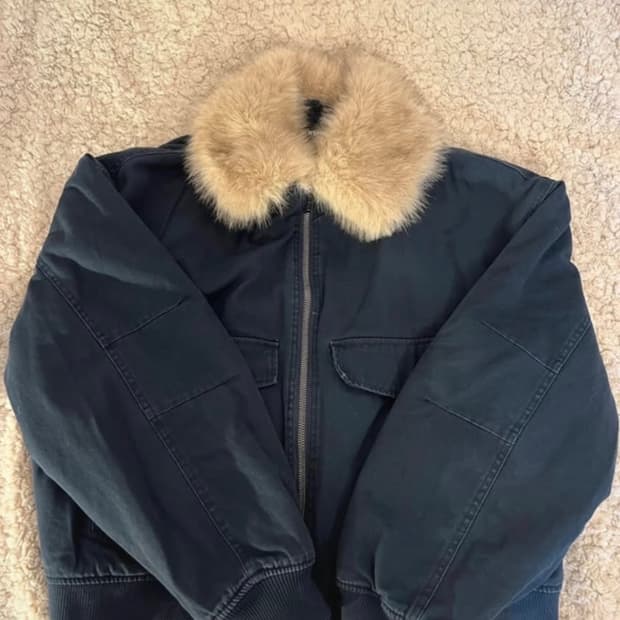 Navy fur jacket