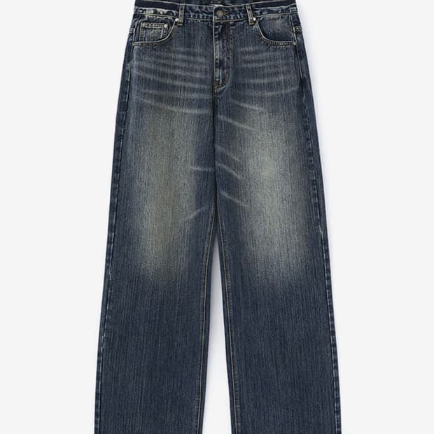 [L] 디앤에스알 DNSR 시그니처 와이드 데님 레트로블루