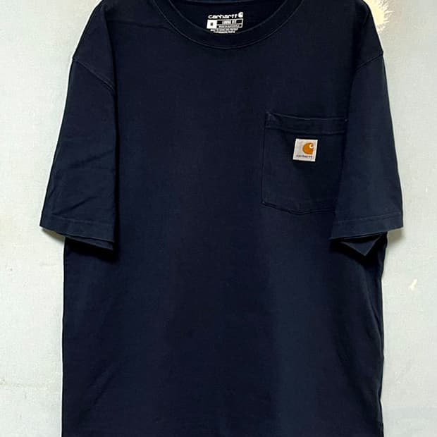 칼하트 K87 남자 포켓 반팔티 네이비 라운드넥 캐주얼 루즈핏 L 100