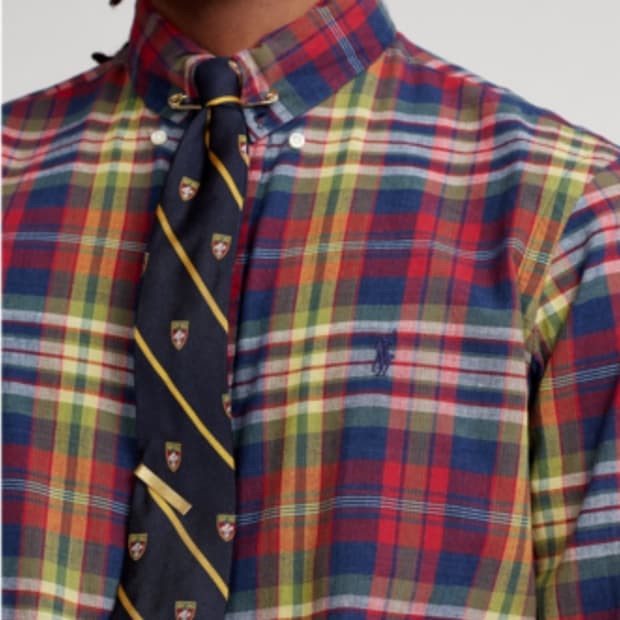 폴로 랄프로렌 신형 마드라스 체크셔츠 QR S 새상품급