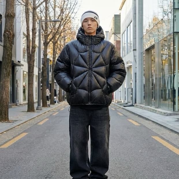 FETCH 25FW 방수 스파이더웹 구스다운  블랙