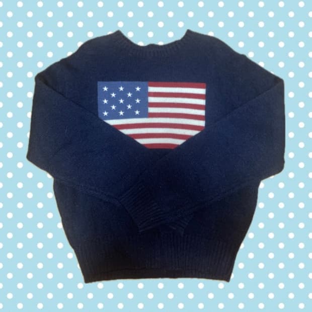빈티지 성조기 니트