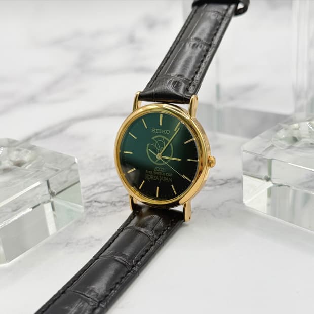 90s00s 빈티지 세이코 2002 월드컵 메모리얼 골드 워치