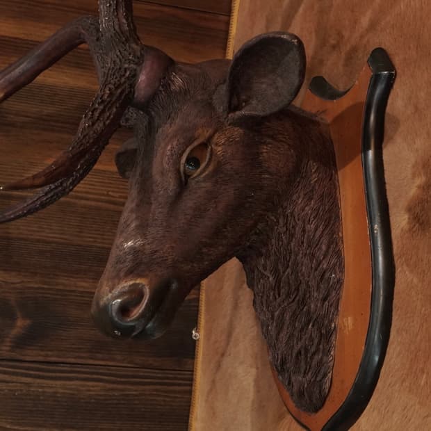 빈티지 소품 Red Deer 스톤 레진 헌팅트로피