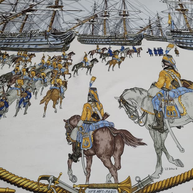 정품 에르메스 까레 실크 스카프