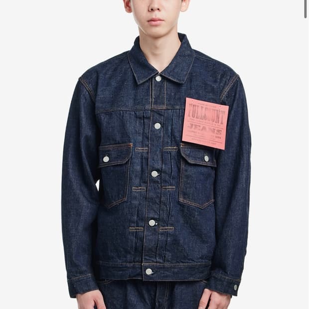 풀카운트x팝트레이딩컴퍼니 타입 투 데님 자켓 원 워시