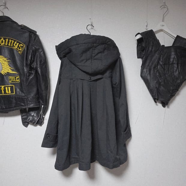 Gomme layered zip hood coat