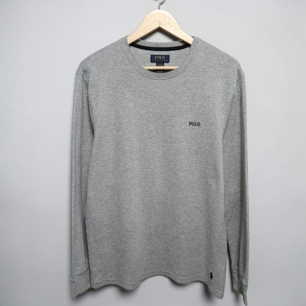 100 POLO 폴로 랄프로렌 와플 니트 긴팔 그레이
