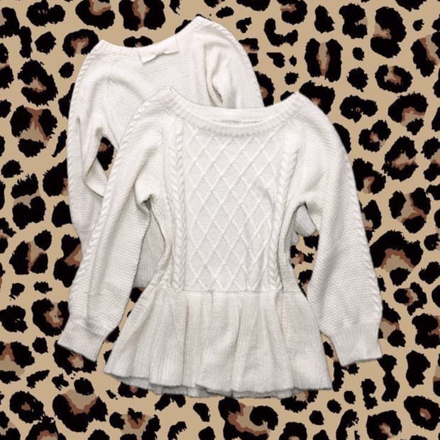 히메갸루 리즈리사깔 리본 러블리 니트