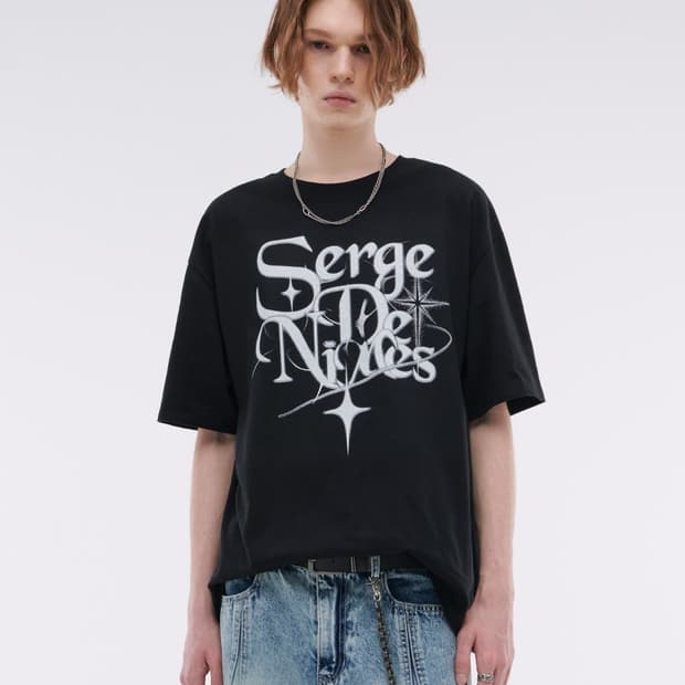 메종미네드 오리진 레터링 하프 티 반팔 티셔츠 L