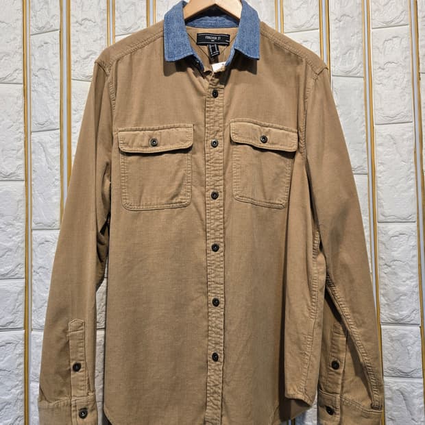 forever 21 남성 코듀로이 남방 셔츠 포에버21 오버핏