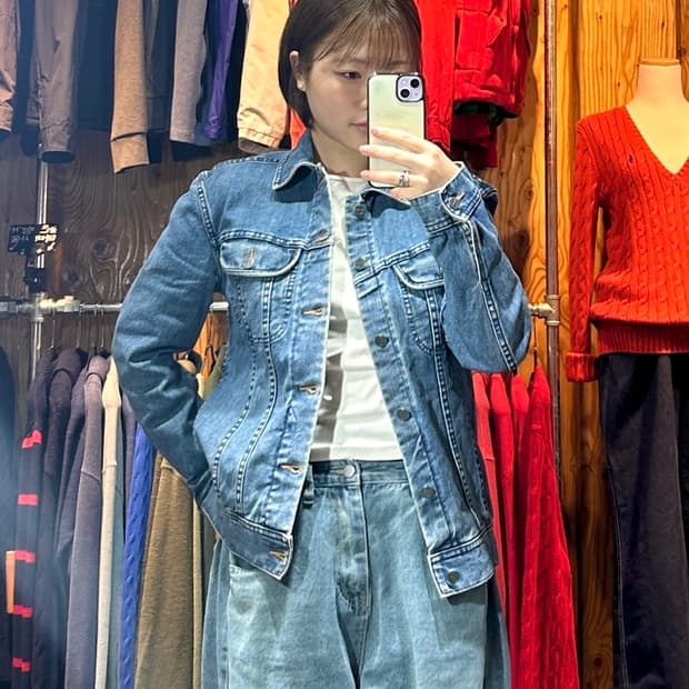 XS A.P.C 아페쎄 투포켓 블루 데님자켓