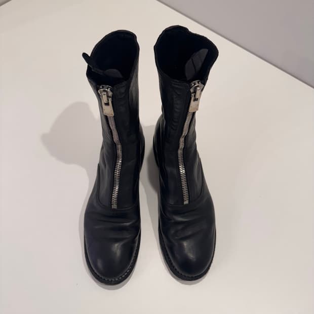 구이디(GUIDI) 프론트 지퍼 앵클부츠 37 블랙