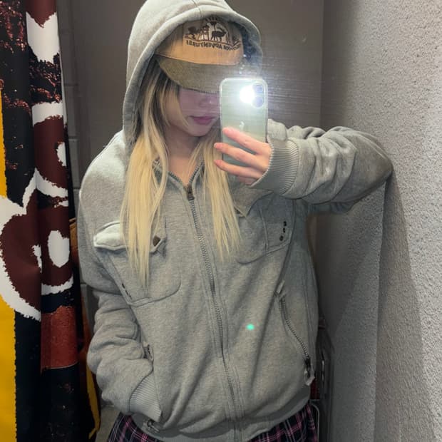 Jinqueqiao 빈티지 퍼 후드집업